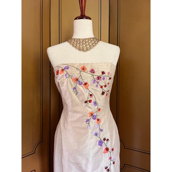 Vintage silk dress with matching bolero, size 10 - Picture 2 of 8